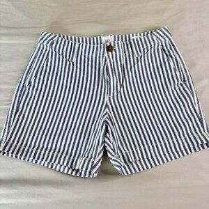 GAP Stripped City Shorts 0 Blue and White Linen Summer